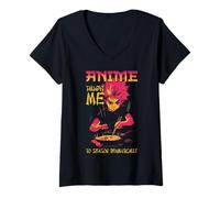 Womens Anime Taught Me to Season Dramatically Quote V-Neck T-Shirt