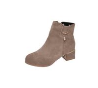 Womens Ankle Boots Comfortable Wide Fit Walking Boots Rhinestone Side Zipper Chunky Block Heel Stylish Classic Short for Adults Zip-up Shoes