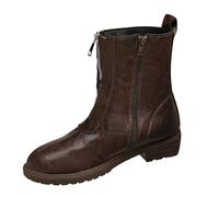 Women's Ankle Boots Elegant Fashion Women's Boots Black Leather | Women's slip-on winter boots, leather ankle boots, flat low boots, PU leather western boots with zip, patent leather boots