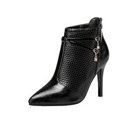 Womens Ankle Boots Kitten Heel Casual Short Boots Ladies High Heels Pointed Toe Single Shoes Lightweight Comfort Zipper Walking Shoes British Style Booties Black