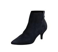 Women's Ankle Boots Kitten Mid Heel Pointed Toe Booties Suede Chelsea Low Mid Ladies Zip Pointy Booties Shoes