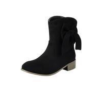Women's Ankle Boots Lace Cowboy Boots Short Cowboy Boots | Elegant short boots Western cowgirl boots with block heel wide shaft western boots leisure half boots 34-48
