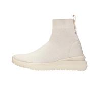 Women's Ankle Boots Lace Up Flying Woven Flat Shoes Lightweight Casual Footwear Comfortable Loose Fit Design for Everyday Wear (White, 5)