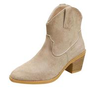 Women'S Ankle Boots Ladies Walking Boots Casual Short Boot Slip On Platform Sole Shoes Comfortable Casual Everyday Boot Non Slip Orthopedic Footwear Lightweight Autumn Comfy Beige Size 4