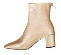 Women's Ankle Boots Leather Black - Brown Boots Women's with Heel Winter Boots Block Heels Women's Shoes with Side Zip Women's Boots Elegant Shaft Boots Lightweight Warm Ankle Boots, gold, 9 UK