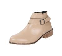 Women's Ankle Boots Mid Calf Cowgirl Casual Shoes Slip-on Waterproof Classic Booties Chunky Comfortable Western Cowboy Shoes Boots for Trekking Fishing Riding (White, 4.5)