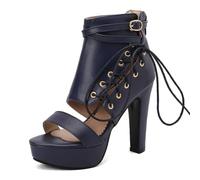 Women's Ankle Boots Platform High Heels Sandals Female Buckle Party Footwear Shoes Summer Sexy Ladies Shoe,blue,50