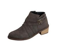 Women's Ankle Boots Pointed Toe Casual Short Booties Retro Solid Color Chunky Heel Side Zipper Comfy Classic Western Boots Office Outdoor