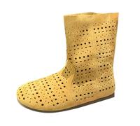 Womens Ankle Boots Size 6 Ladies Boots Size 6 UK Summer Sandals Imitation Leather Hollow Mid Heel Booties Mid Heel Chunky Plus Women's Booties Hollow Out Sandals Women's High (Yellow, 4.5)