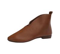 Women's Ankle Boots Spring and Soft Sole Outerwear V-Neck Women's Ankle Boots Fishing Trousers Waterproof with 36, brown, 7 UK