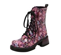 Women's Ankle Boots Winter Fashion Cool Foreign Trade Comfortable Round Toe Square Heel, pink, 9 UK