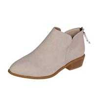 Womens Ankle Boots with Back Zip Non Slip Rubber Sole Ladies Boots Easy Going Shoes for Work Date Outdoor