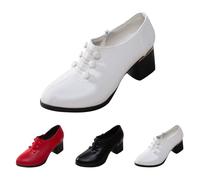 Women's Ankle Boots with Heel Lacing - Pumps Women's High Heels with Straps Closed Sandals - Short Shaft Boots Pin Block Heel Stiletto Shoes Elegant Single Shoes Dress Shoes, White, 7 UK
