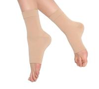 Women's Ankle Compression Socks, Skin Color Chinlon Sport Socks for Plantar Fasciitis Pain Relief & Athletic Support