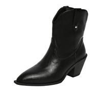 Women's Ankle Rain Boot Elastic Platform Slip on Waterproof Ankle Booties Side Zipper Casual Ladies Walking Boots Low Block Heel Pointed Toe Boot Shoes Black