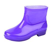 Women's Ankle Rain Boots Short Pure Colour Waterproof Wellies - Lightweight Garden Shoes For Dog Walking, Commuting & Outdoor Activities - Non-Slip Footwear Size 5-6.5 (Purple,5.5)