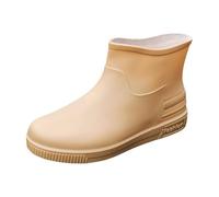 Women's Ankle Rain Boots Waterproof Anti-Slip Outdoor Wellies - Lightweight Garden Shoes for Walking Dog, Farming, Comfortable Short Wellington Boots for Wet Weather (Khaki,4.5)