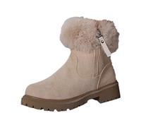 Womens Ankle Snow Boots With Side Zip, Womens Thick Sole Snow Boots Ankle, Thickened British-Style Booties Plain Minimalist Booties Versatile And Casual Shoes Comfortable Non-Slip Shoes