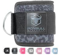 Women's Ankle Strap for Cable Machines & Resistance Bands: Gym & Home Workout Cuff Attachment for Leg Extensions, Kickbacks, Hip Abductors - Booty Exercises (Black Leopard, Pair)