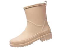 Women'S Ankle Waterproof Boots, Women'S Rain Boots, Matte Footwear With Chunky Sole, Ideal For Casual Weekend Outings, Light Gardening And Urban Rainy-Day Strolls, Sleek Minimalist Design