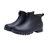 Womens Ankle Wellies Waterproof Ankle Boots Women Mens Casual Dress Shoes Size 14 Men Women Rain Slip Casual Shoes Short On Boots Water Outdoor Fashion Men's Wooden Court (Black,5.5)