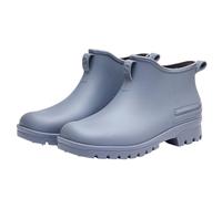 Womens Ankle Wellies Waterproof Ankle Boots Women Mens Casual Dress Shoes Size 14 Men Women Rain Slip Casual Shoes Short On Boots Water Outdoor Fashion Men's Wooden Court (Grey,7.5)