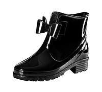 Womens Ankle Wellies Waterproof Boots Gardening Shoes Women Rain Bots for Kids Women Rain Shoes Comfortable Light Ankle Boots Frosted Outdoor Not (Black,6.5)