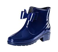 Womens Ankle Wellies Waterproof Boots Gardening Shoes Women Rain Bots for Kids Women Rain Shoes Comfortable Light Ankle Boots Frosted Outdoor Not (Blue,4.5)