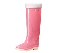 Women's Ankle Wellies Waterproof Womens Boots Gardening Shoes Cog Boots Women's Spring Summer Autumn and Winter High Top Plus Velvet Cotton Removable and Washable Outdoor Fashion Work Fishing Car Wash
