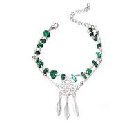 Women's Anklets Double Layered Feather Pendant Turquoise Stone Ankle Stylish and Popular Excellent Quality Exquisite