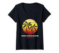 Women's Anna Maria Island Florida Tropical Florida Beach Sunset V-Neck T-Shirt