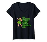 Womens Anne Boleyn Green Sleeves Six Queens Musical Theatre Theater V-Neck T-Shirt