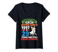 Women's Annoying Each Other Since 1997 29 Years Couples Going Strong V-Neck T-Shirt