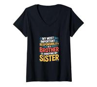 Womens Annoying My Sister My Brotherly Duty - V-Neck T-Shirt