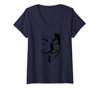 Womens Anonymous Mask V-Neck T-Shirt
