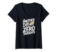 Women's Another Day of Zero Thoughts Lizard Humor V-Neck T-Shirt