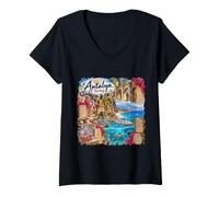 Women's Antalya Turkey Europe Cruise Ship Port V-Neck T-Shirt