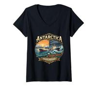Women's Antarctica Drake Passage Lake Shake I Survived Drake Passage V-Neck T-Shirt