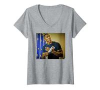 Women's Anthony Joshua British Heavyweight Boxer By Dick Barnatt V-Neck T-Shirt