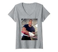 Women's Anthony Joshua Heavyweight Champion Boxing Ring Dick Barnatt V-Neck T-Shirt