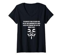 Womens Anti Capitalism Democratic Socialism Socialist Communist V-Neck T-Shirt
