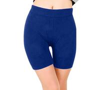 Women's Anti Fade Leggings Above-Knee Length Compression Shorts Trendy Solid Tummy Control Running Cycling Shorts Ladies Stretchy Scrunch Hip Lift Body Shaper Gym Yoga Pants Blue