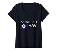 Womens Anti-Racist Skinhead Clothing 1969 Trojan Skinhead V-Neck T-Shirt