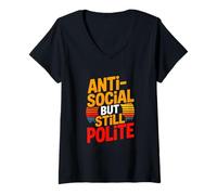 Women's Anti Social But Still Polite Introvert Sarcastic Humor V-Neck T-Shirt