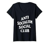 Women's Anti Socialism Social Club V-Neck T-Shirt