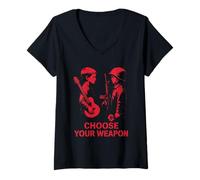 Womens Anti War Protest Choose Weapon Statement Message Peace Day V-Neck T-Shirt