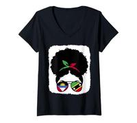 Womens Antigua and St Kitts Mix Half Antiguan Half Kittitian Roots V-Neck T-Shirt