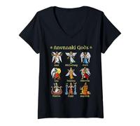 Womens Anunnaki Gods Ancient Sumerian Babylonian Mesopotamian Gods V-Neck T-Shirt
