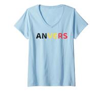 Womens Anvers, Belgium Flag, Belgium Pride, Belgium Travel, Antwerp V-Neck T-Shirt