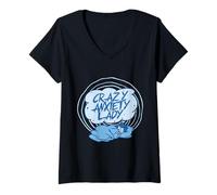 Women's Anxiety Disorder Crazy Anxiety Lady V-Neck T-Shirt